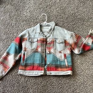 Aztec denim jacket. Never worn… new without tags